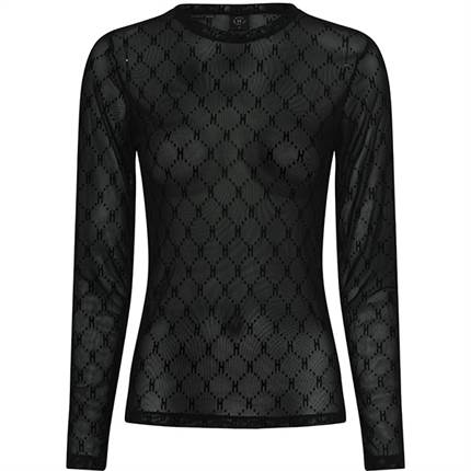 HYPE THE DETAiL mesh blouse - Black